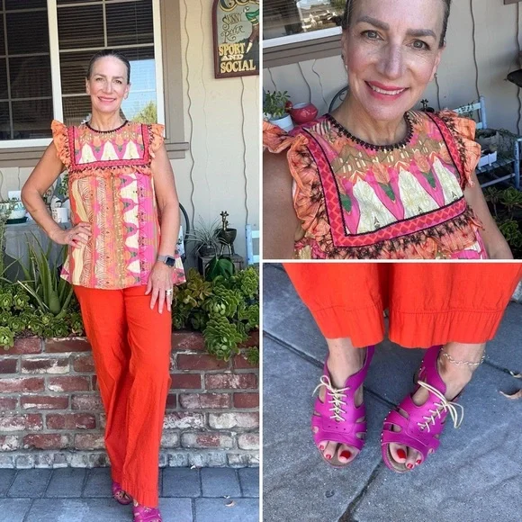 Anthropologie Siddartha Bansal Sanya Ruffle Sleeveless Top. Size S. EUC - Picture 5 of 6